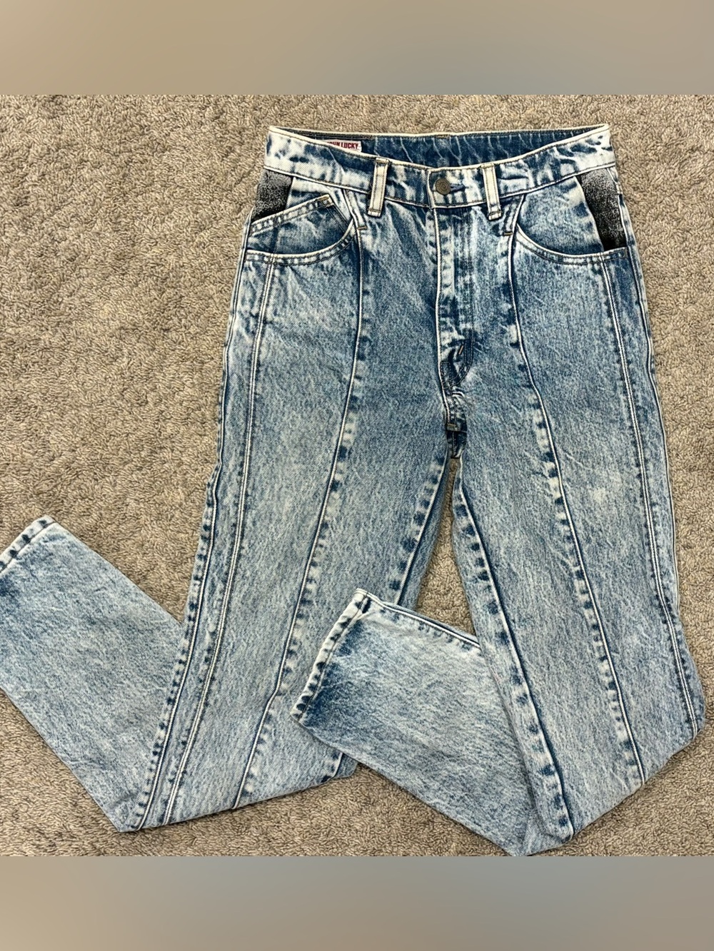 Big John Lucky Acid Washed Jeans 80’s Tapered size 27 Japan